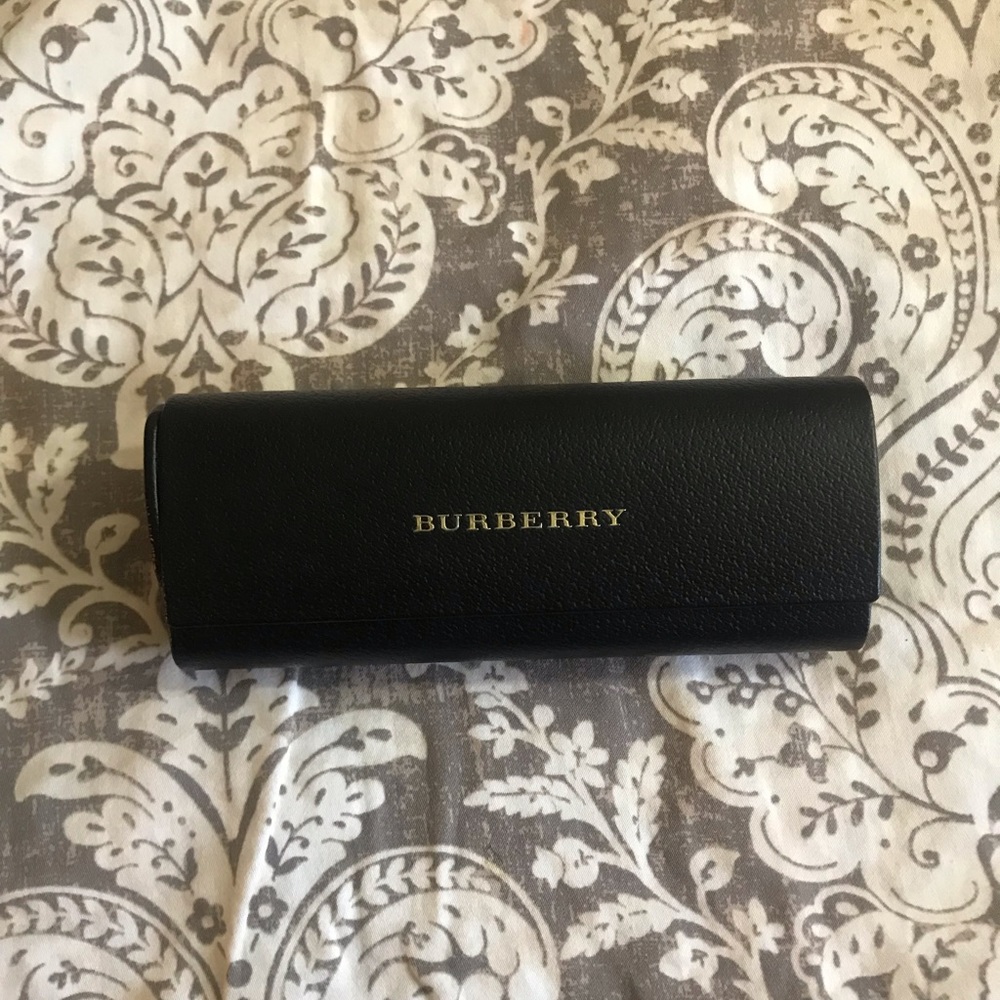 Burberry Black Leather eye glasses case